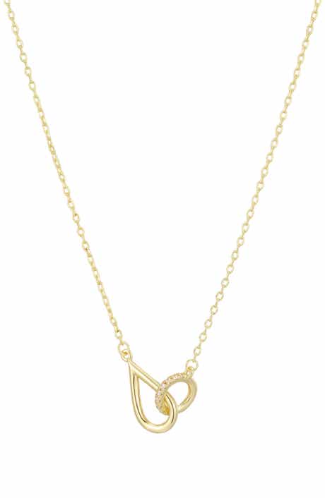 Interlocking Teardrop Pendant Necklace