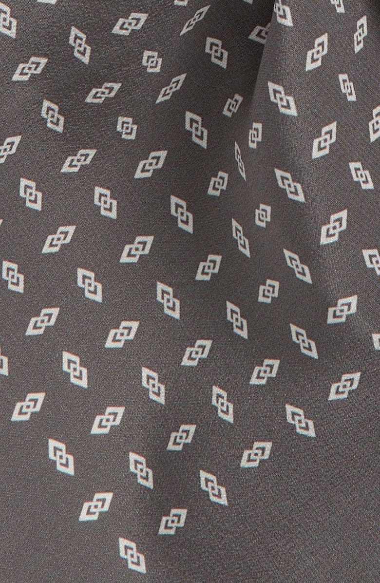 Ralph Lauren Purple Label Geo Pattern Silk Neckerchief, Alternate, color, Grey