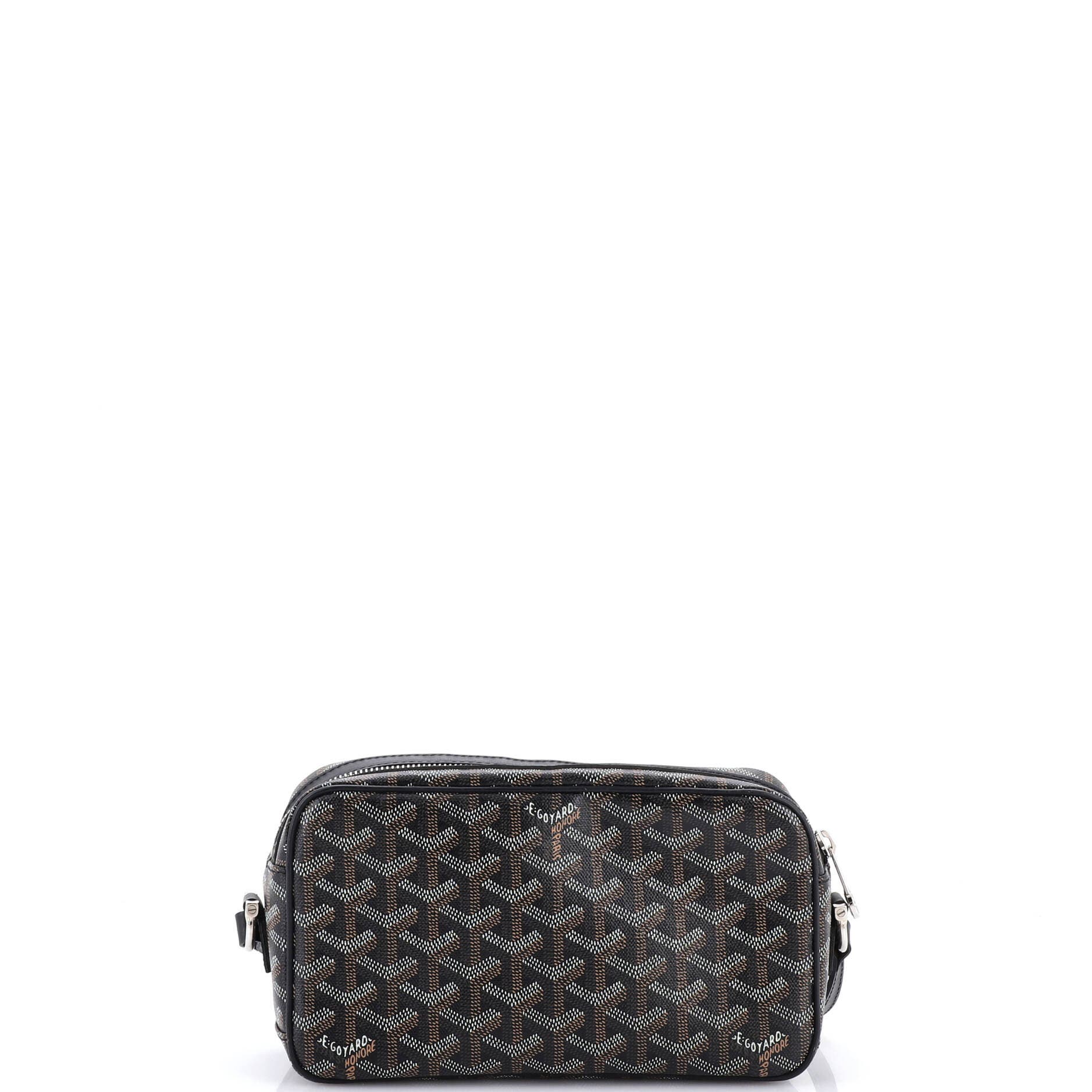 Pre-Owned Goyard Cap Vert Bag Printed Coated Canvas, Alternate, color, Black