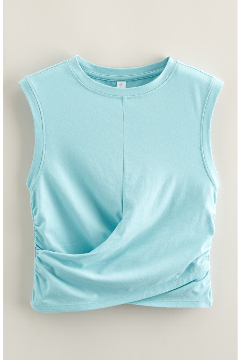Kids' Twist Front T-Shirt, Main, color, TEAL HAZE