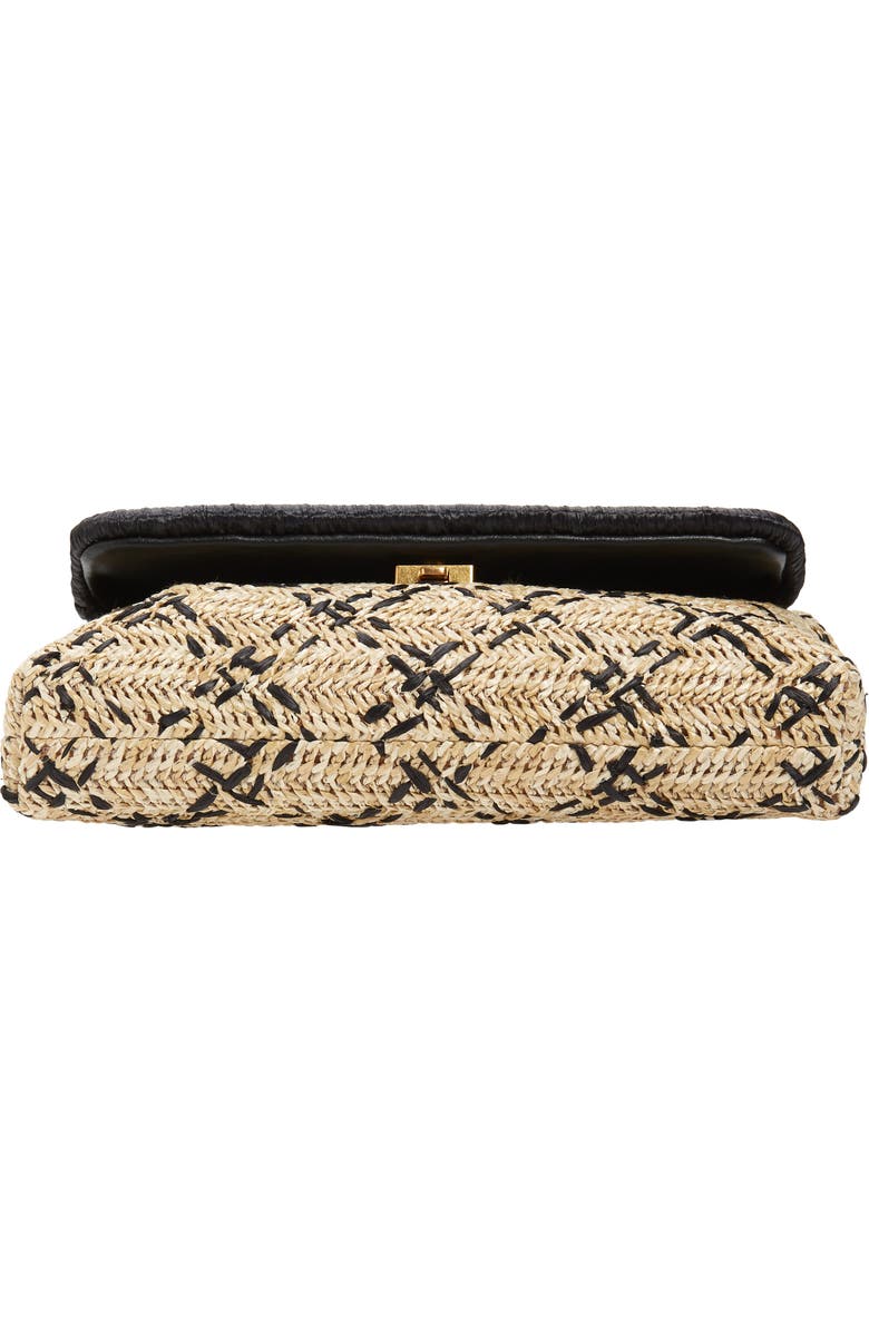 Tory Burch Small Fleming Straw Clutch, Alternate, color,