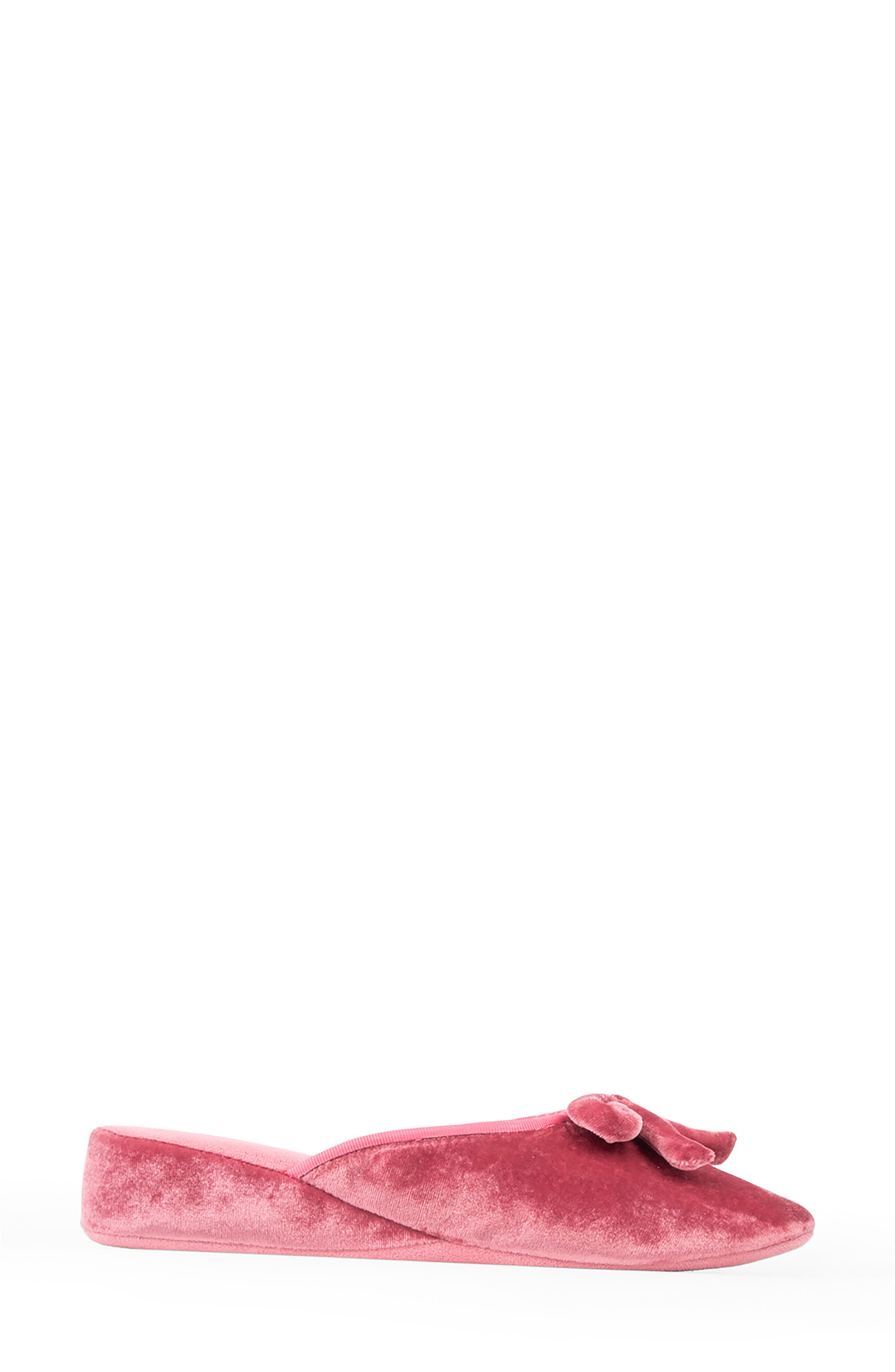 Velvet Bow Wedge Slipper, Alternate, color, ROSE PINK