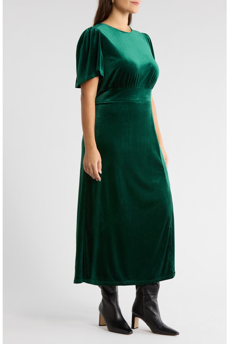 Night Bloom Velvet Maxi Dress, Alternate, color, EMERALD