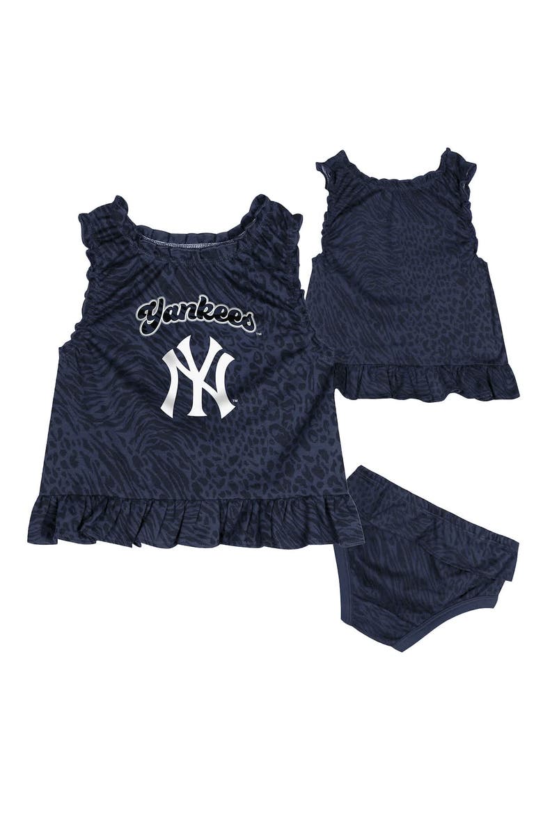 Infant  Navy New York Yankees Playground Dress & Bloomers Set, Main, color, Navy