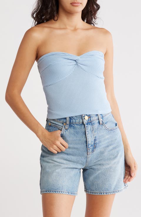 Twist Bust Pucker Rib Tube Top
