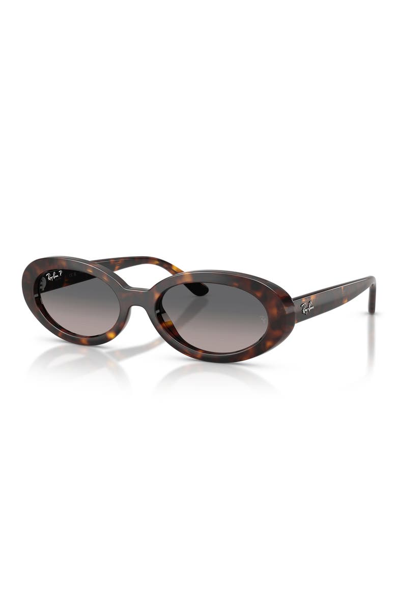 54mm Gradient Polarized Oval Sunglasses, Alternate, color, HAVANA / GREY GRADIENT POLAR