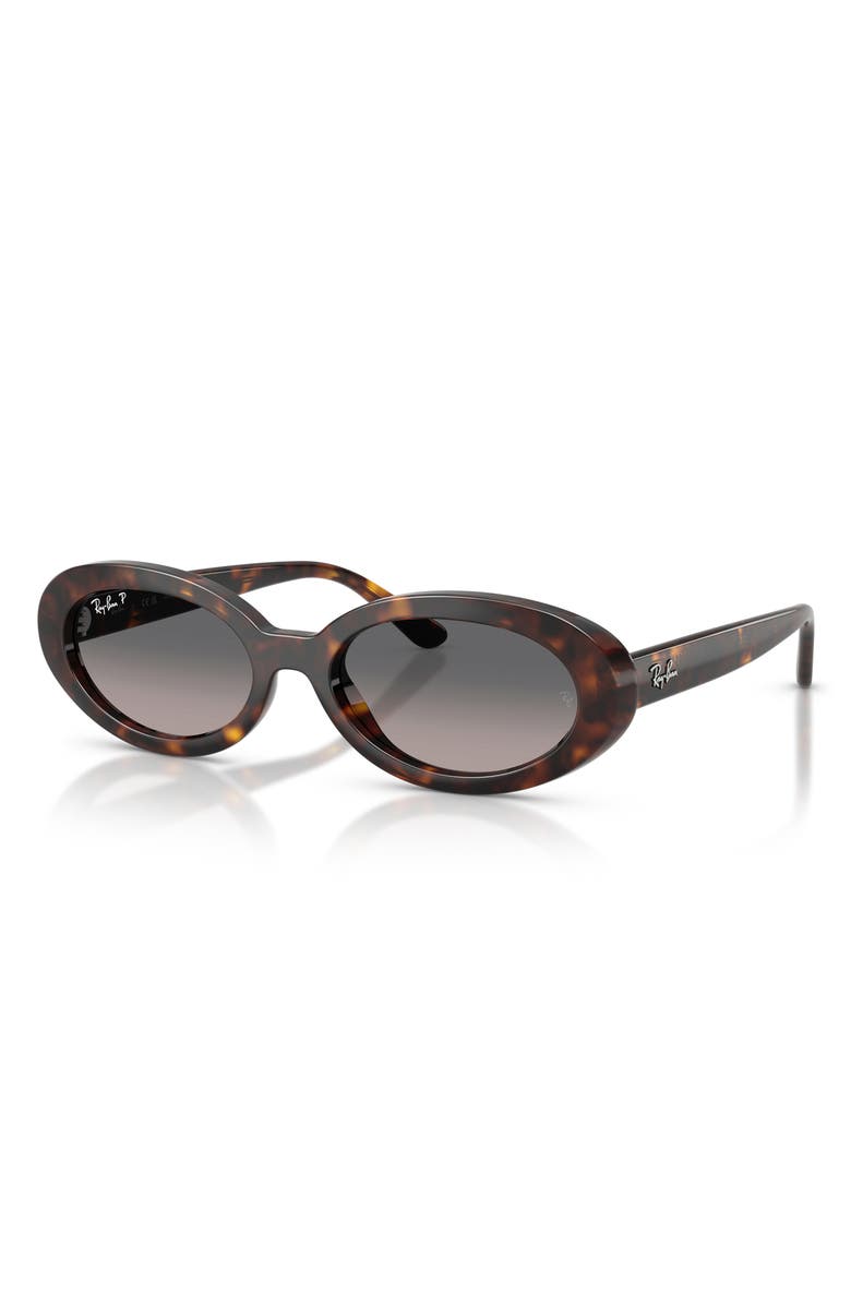 Ray-Ban 54mm Gradient Polarized Oval Sunglasses, Alternate, color, Havana / Grey Gradient Polar