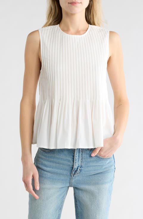 Pleated Sleeveless Top