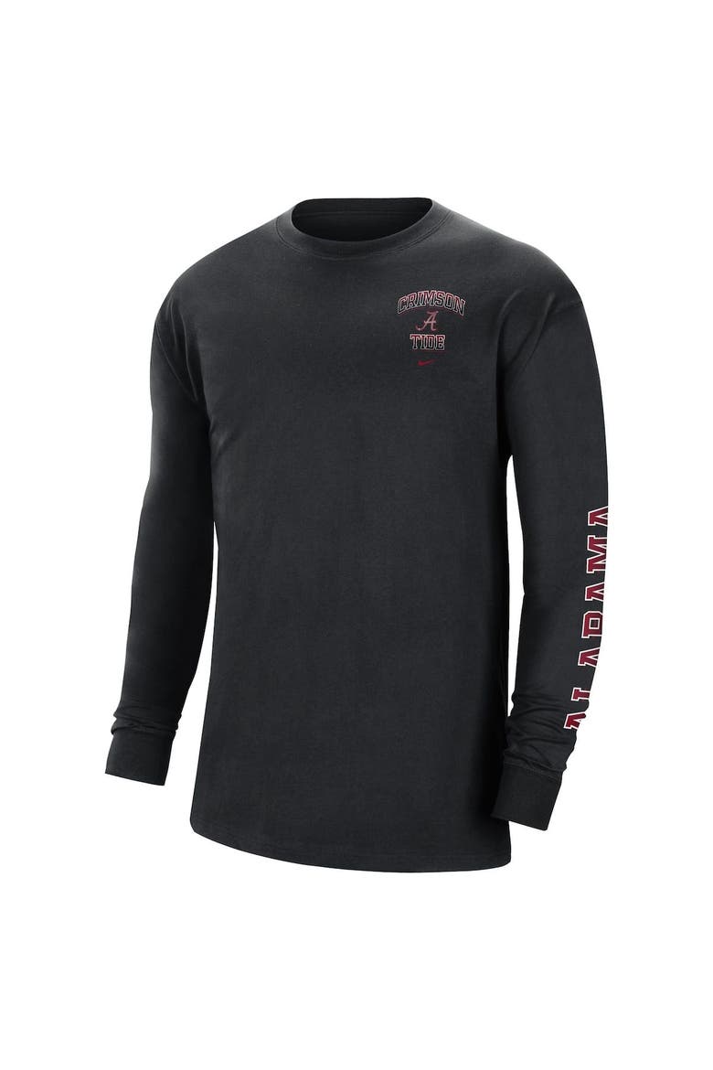 Men's Nike Black Alabama Crimson Tide Tour Max 90 Long Sleeve T-Shirt, Alternate, color, Black
