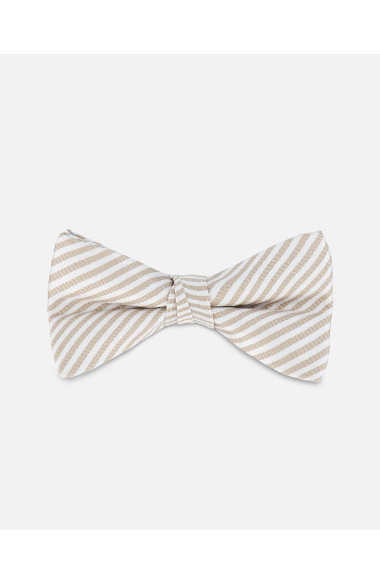 Deux par Deux Boy's Bow Tie Light Taupe, Main, color, Light Taupe Striped