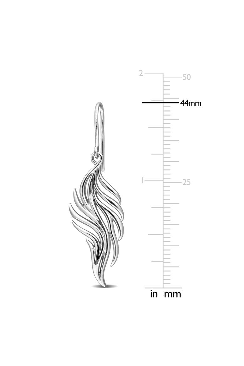 Sterling Silver Leaf Drop Earrings, Alternate, color, SILVER