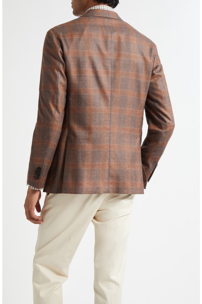 K-Jacket Brown & Red Check Wool Blend Sport Coat, Alternate, color, RUST