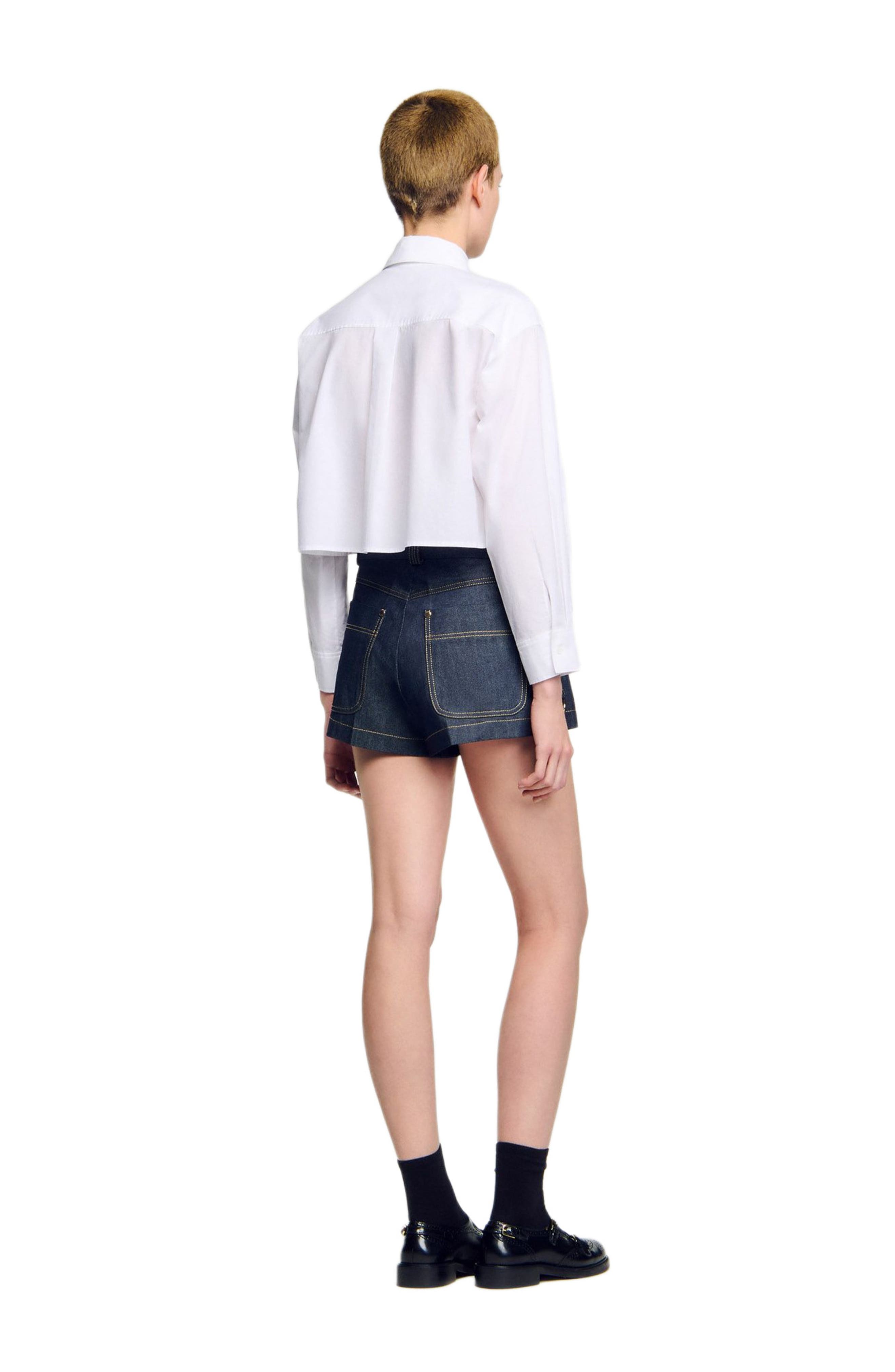 Denim belt loop shorts - image 2