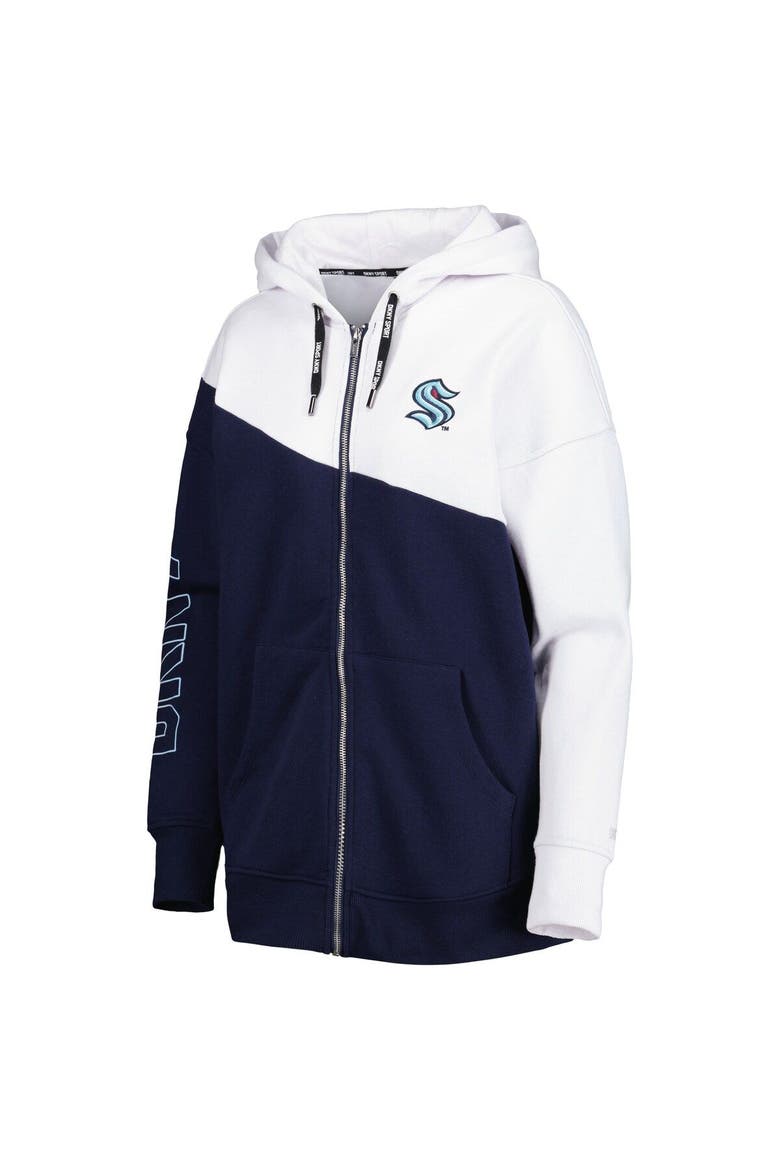 Women's DKNY Sport Deep Sea Blue/White Seattle Kraken Gina Full-Zip Hoodie, Alternate, color, Navy