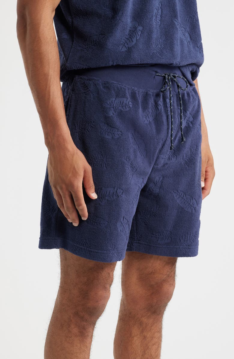 Majestic International Shadow Hibiscus Lounge Shorts, Alternate, color, Navy Hibiscus