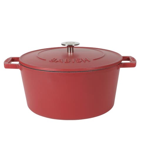 Matte Enamel Round Cast Iron Dutch Oven with Lid
