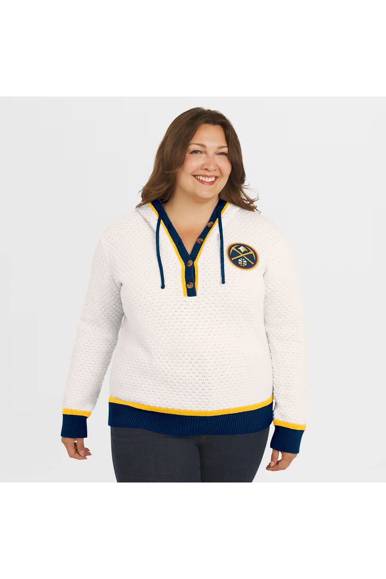 Women's WEAR by Erin Andrews White Denver Nuggets Plus Size Hoodie Sweater, Alternate, color, White