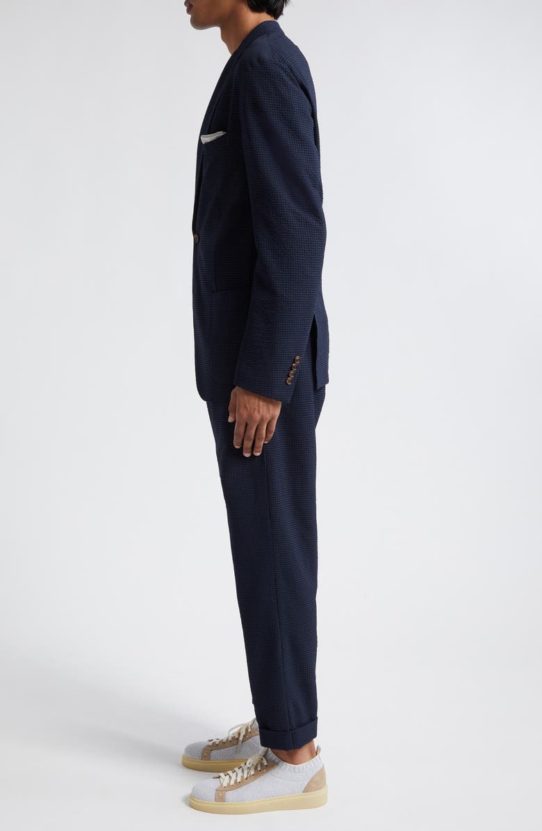 Eleventy Check Pattern Knit Two-Piece Suit, Alternate, color, 