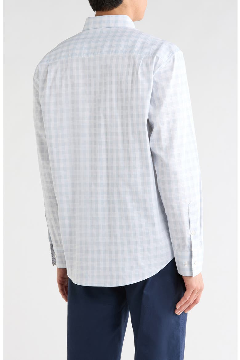 Sarasota Stretch Nuevo Check Button-Up Shirt, Alternate, color, FOG GREY