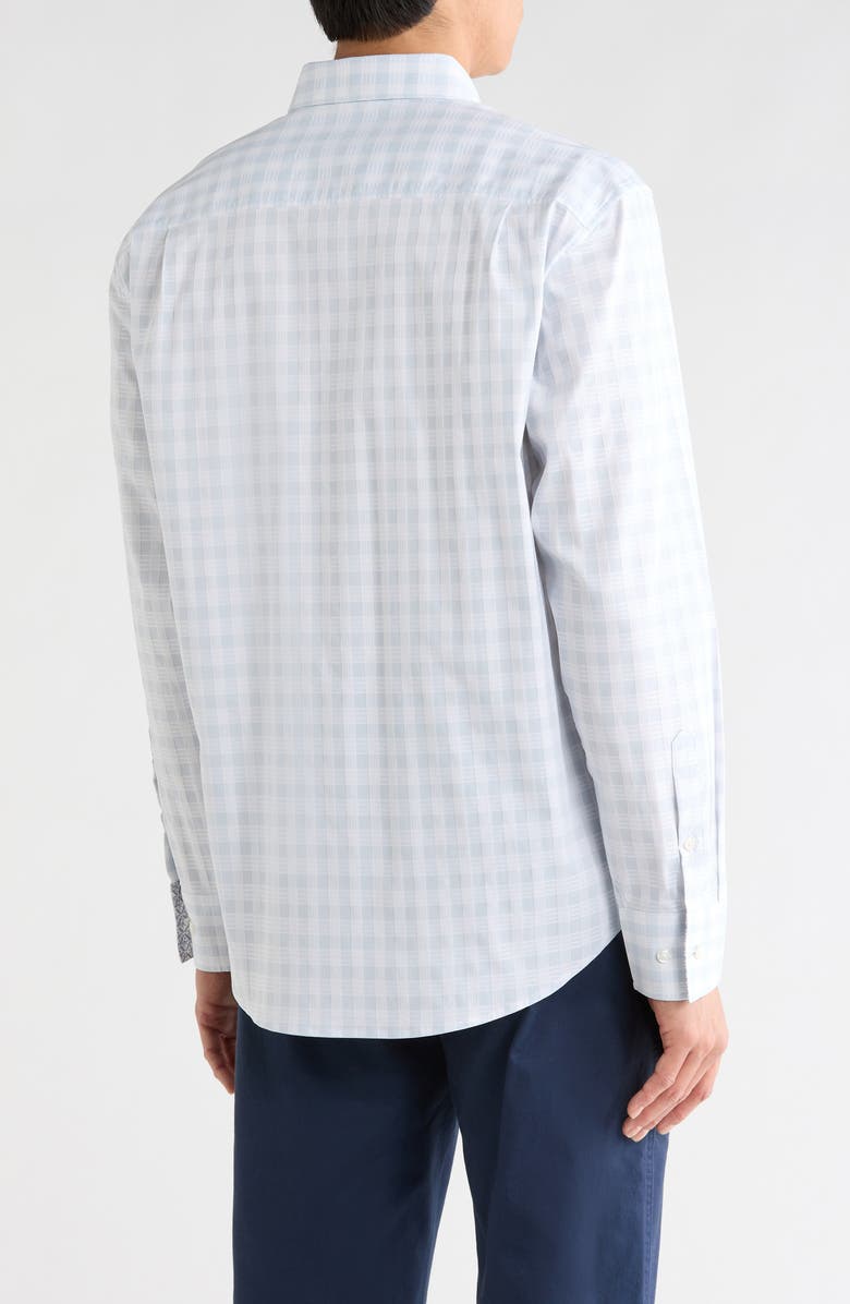 Tommy Bahama Sarasota Stretch Nuevo Check Button-Up Shirt, Alternate, color, Fog Grey