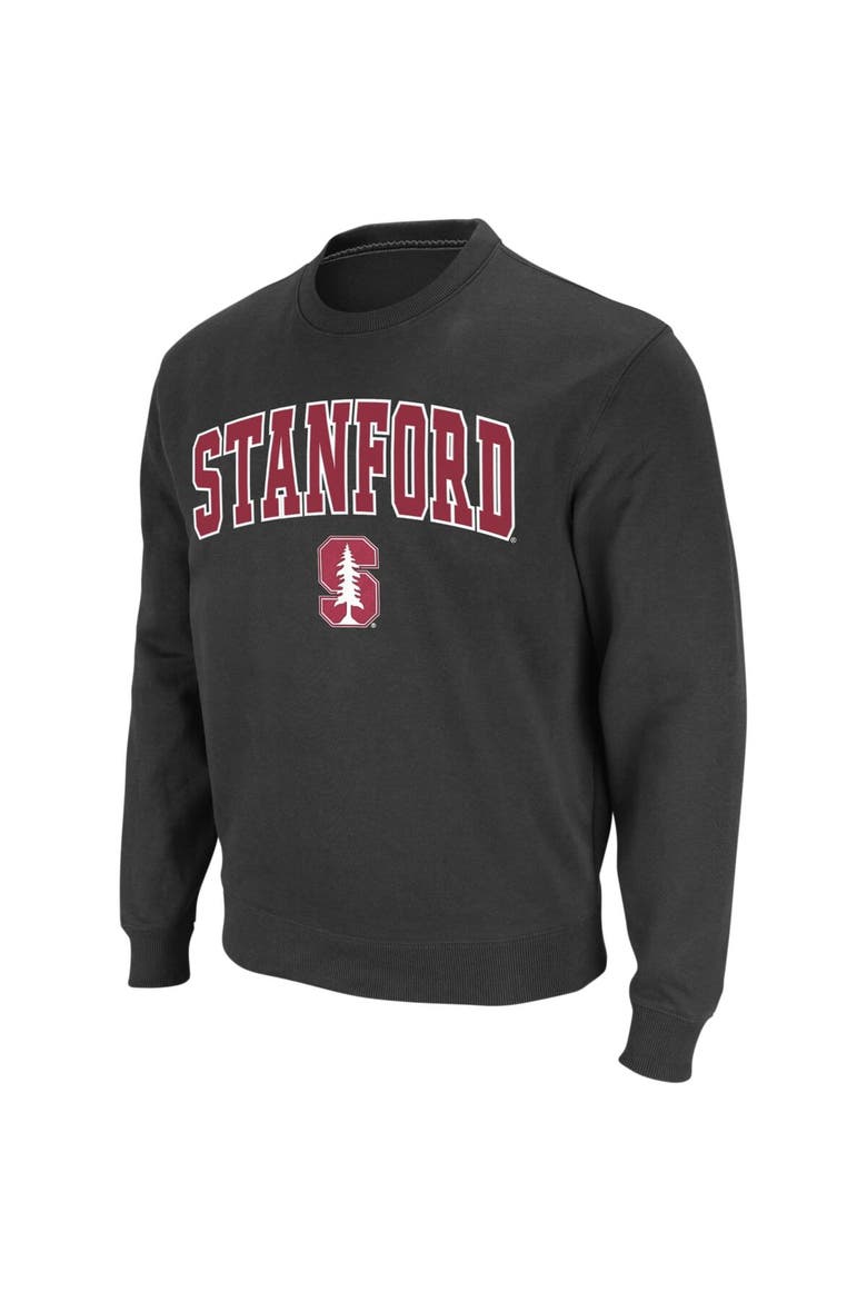 Men's Colosseum Charcoal Stanford Cardinal Arch & Logo Crew Neck Sweatshirt, Alternate, color, Charcoal
