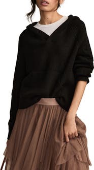 Lucky Brand Cloud Soft V-Neck Sweater Hoodie