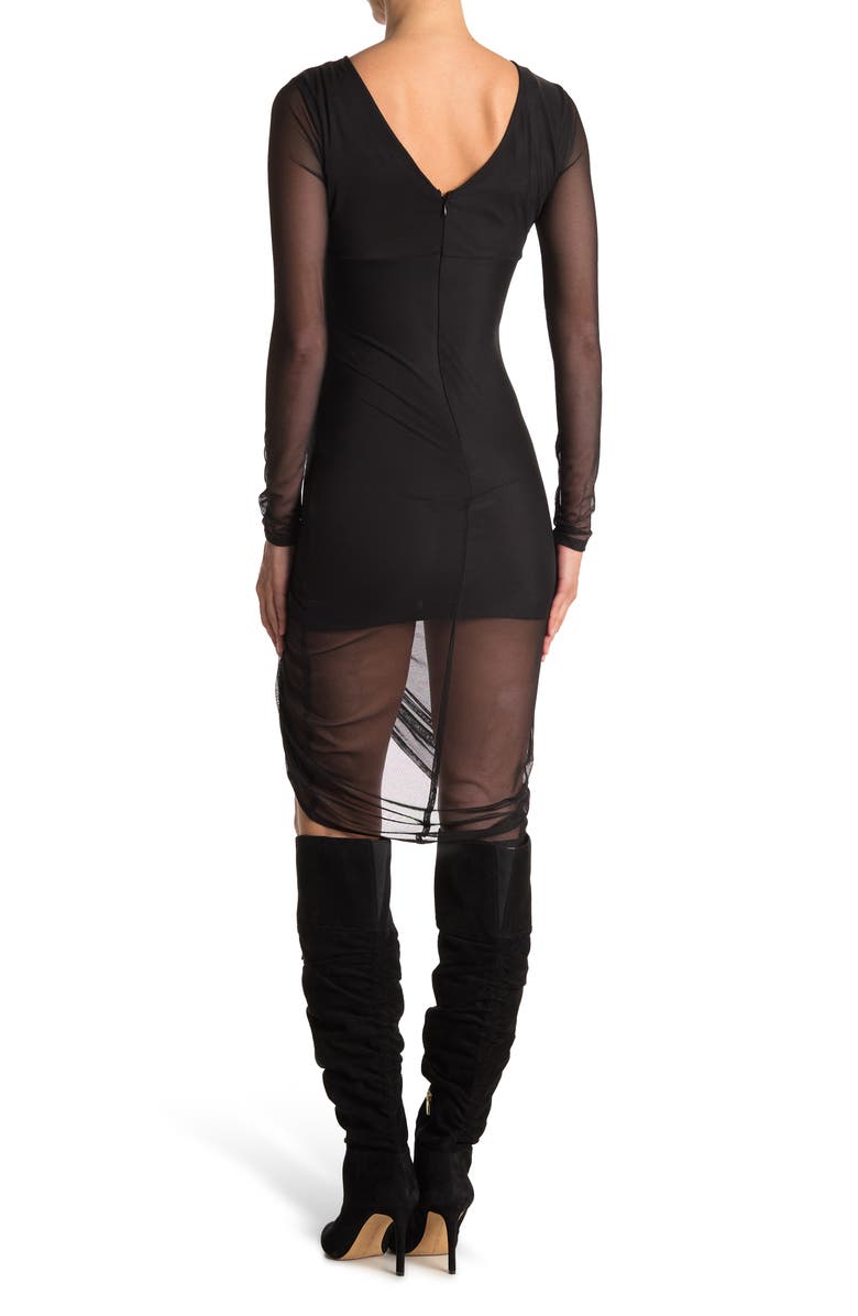 black long sleeve goth dress Goth Lace Dress – DraculaClothing main image 1