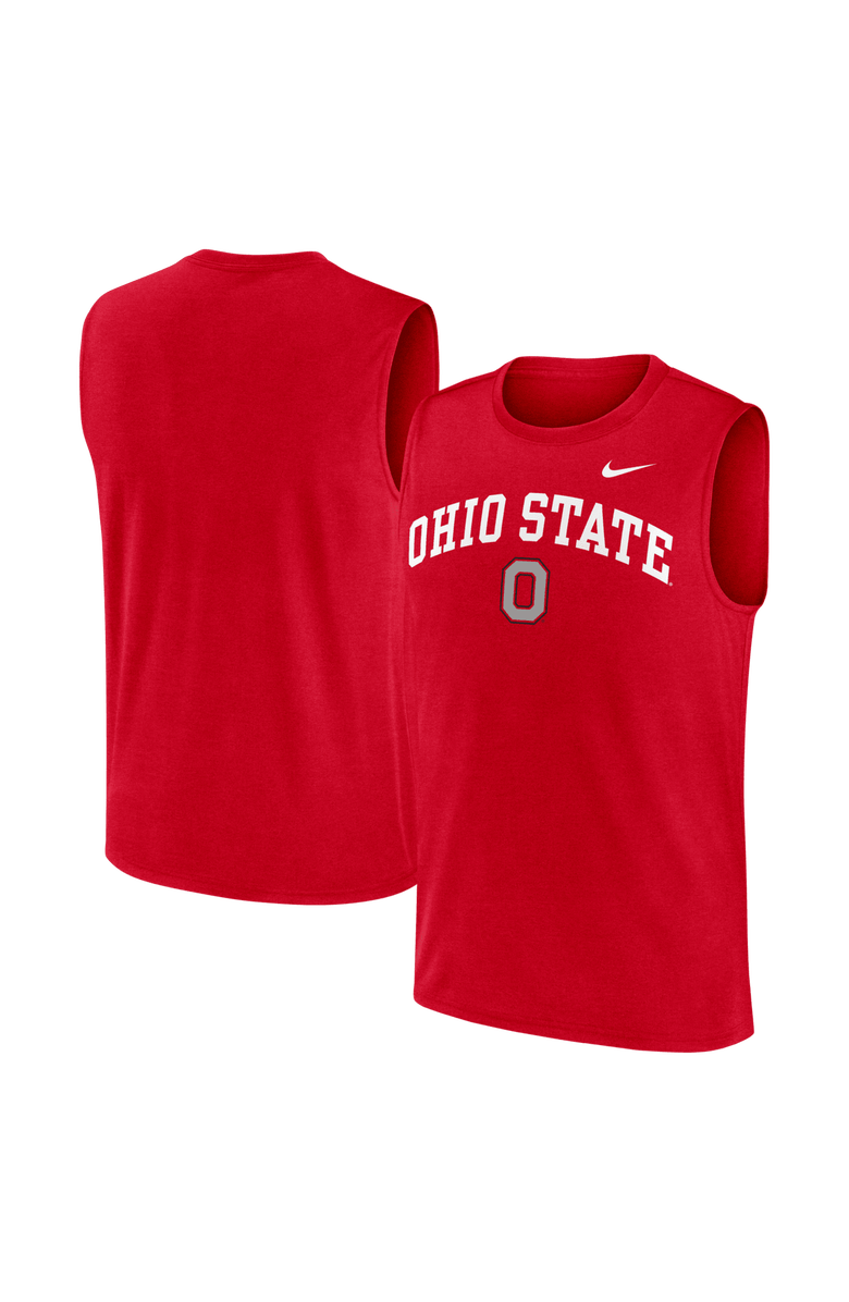 Nike Men's Nike Scarlet Ohio State Buckeyes Primetime Legend Arch Dri-FIT Muscle Tank Top, Main, color, Scarlet