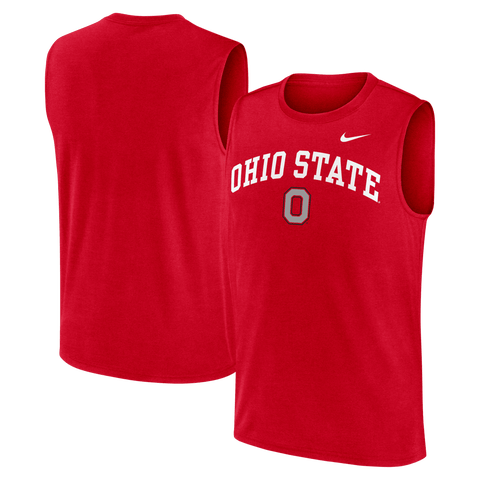 Men's Nike Scarlet Ohio State Buckeyes Primetime Legend Arch Dri-FIT Muscle Tank Top