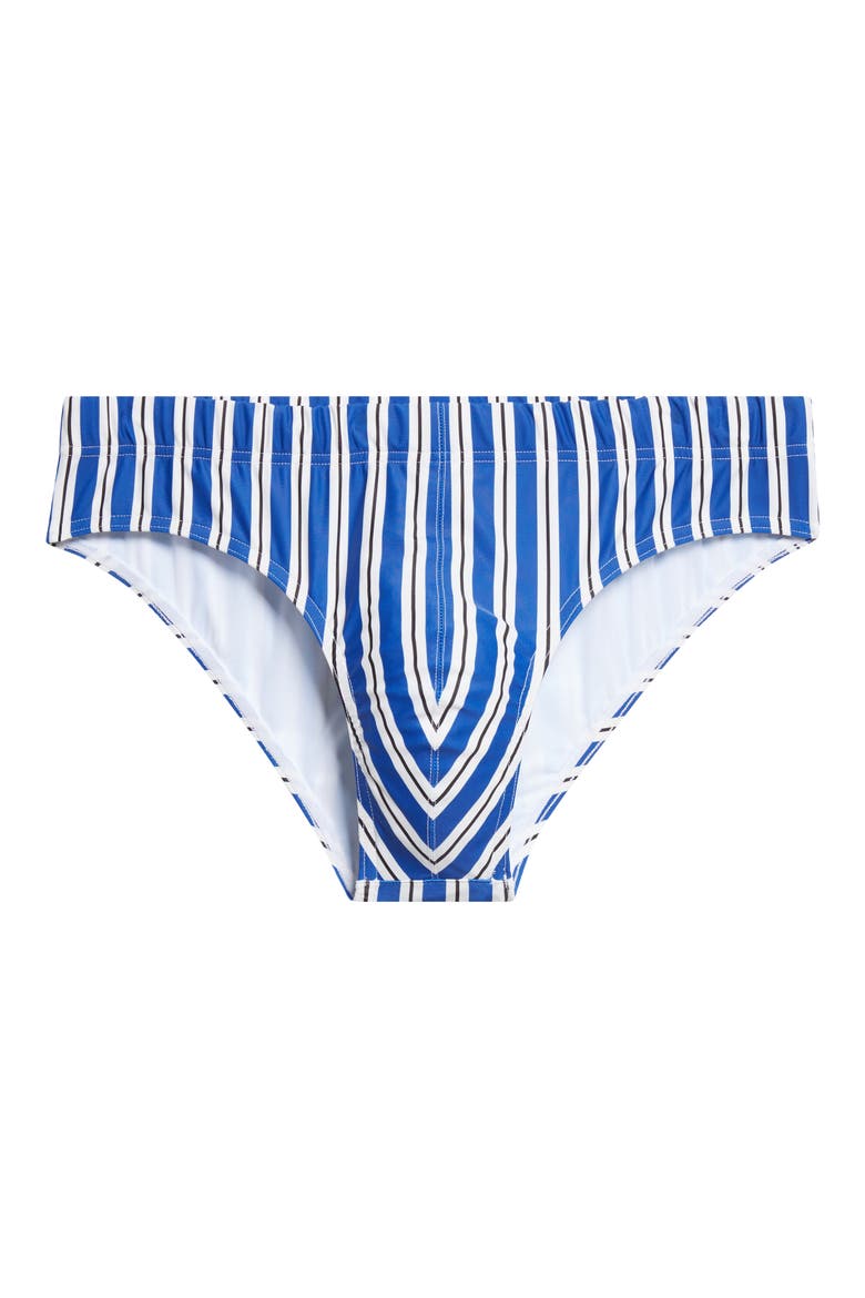 Bold Regimental Stripe Swim Briefs, Main, color, COMBO BLUE/ WHITE
