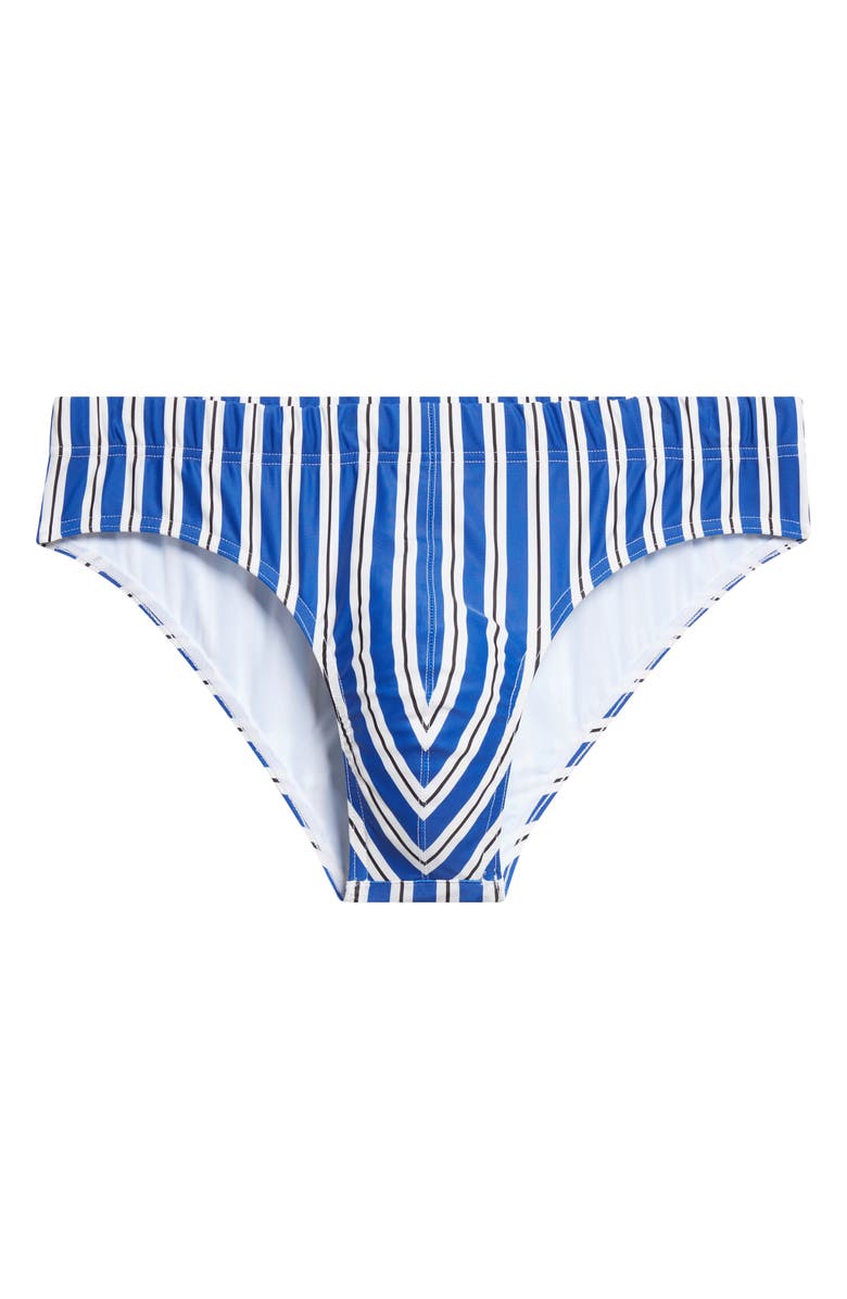 TOM FORD Bold Regimental Stripe Swim Briefs, Main, color, Combo Blue/ White