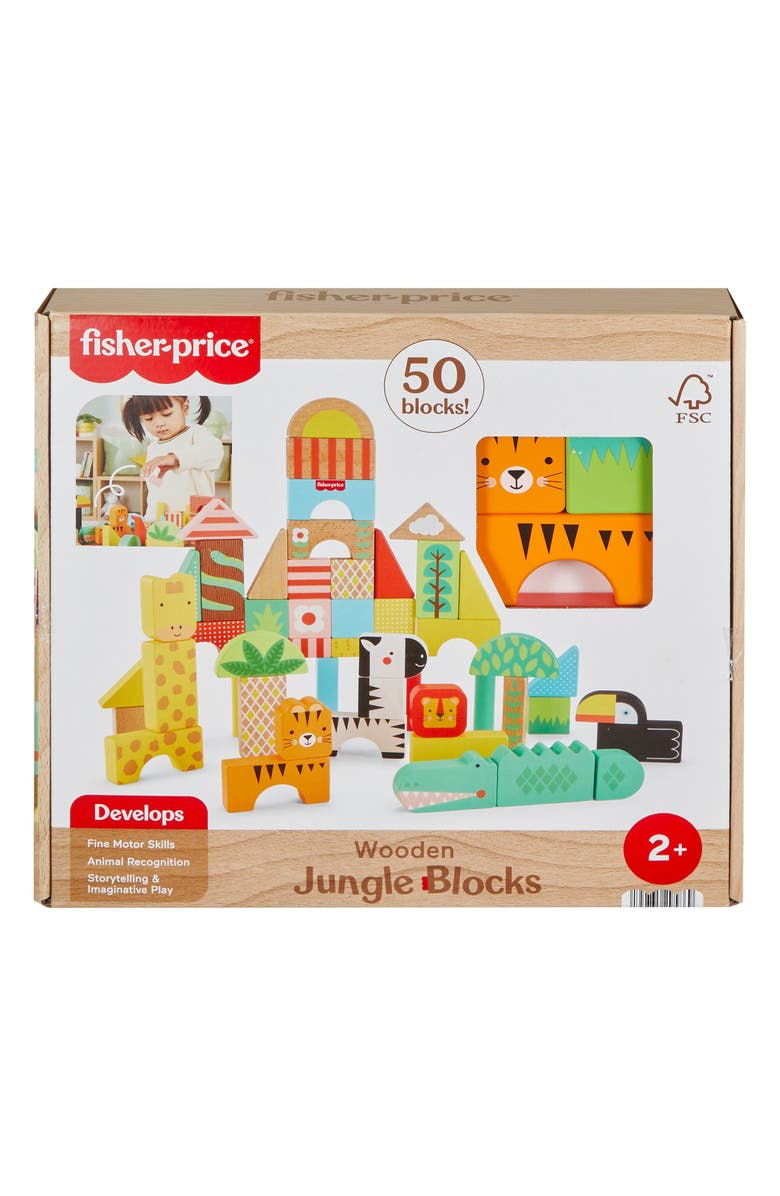 FISHER PRICE Wooden Jungle Blocks, Alternate, color,