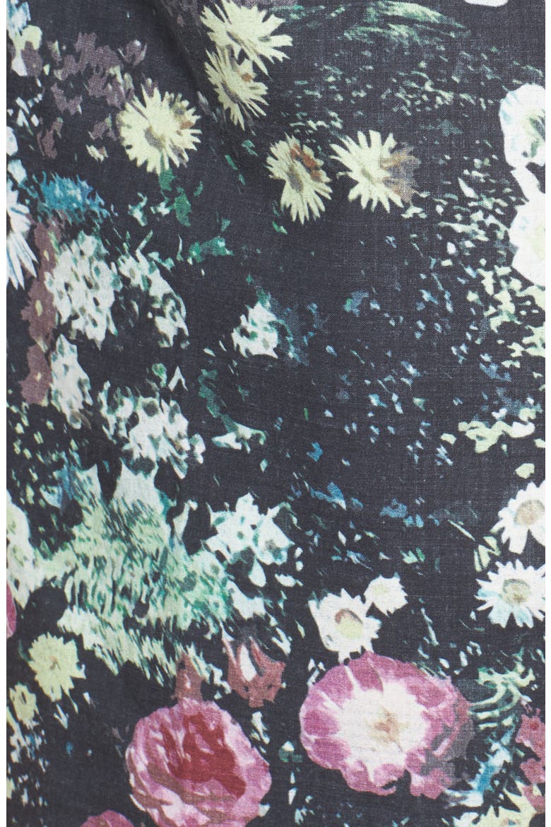 Floral Print Woven Shirt, Alternate, color, BLACK