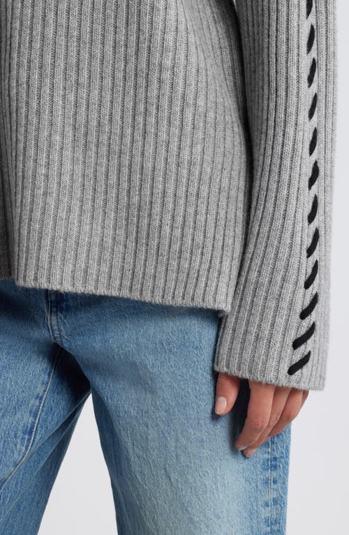 Rails Liam Laced Mock-neck Sweater In Heather Grey