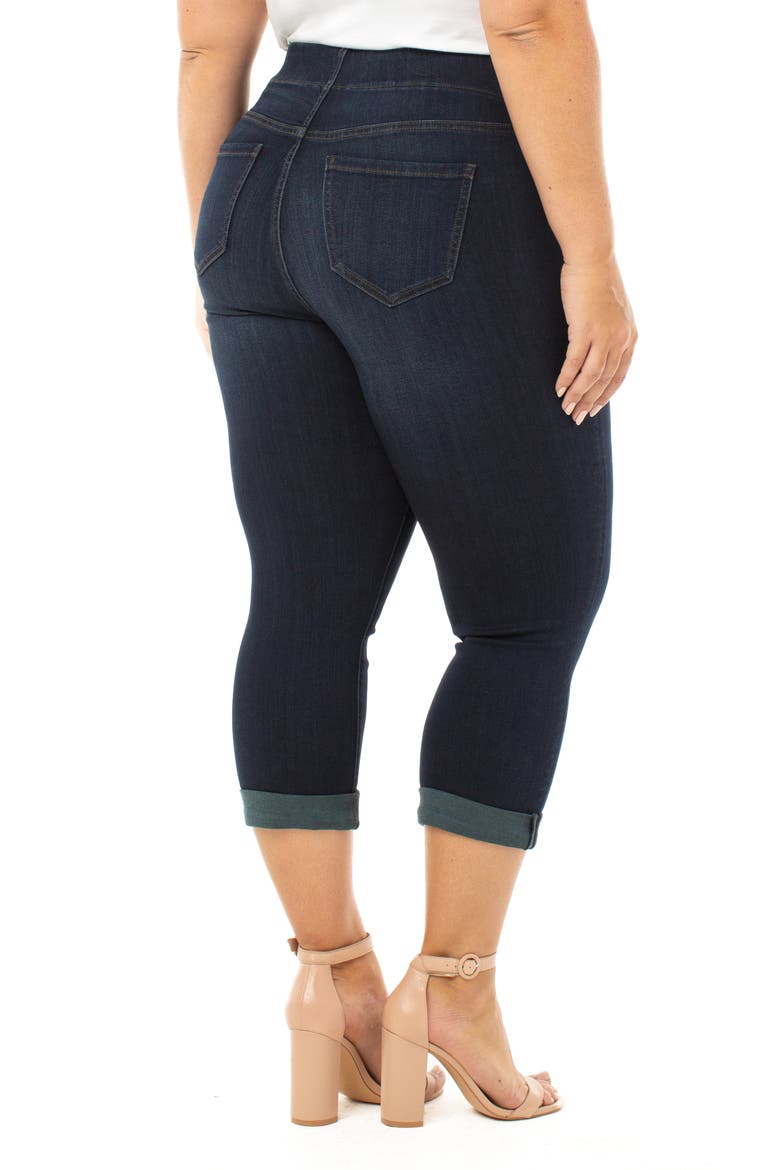 Chloe Pull-On High Waist Roll Cuff Crop Skinny Jeans, Alternate, color, DYNASTY DARK