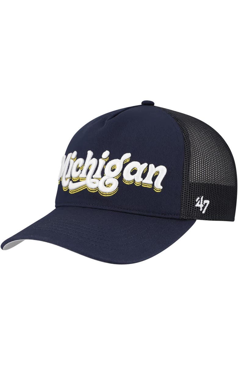 '47 Women's '47 Navy Michigan Wolverines Biloxi Hitch Adjustable Hat, Main, color, Navy
