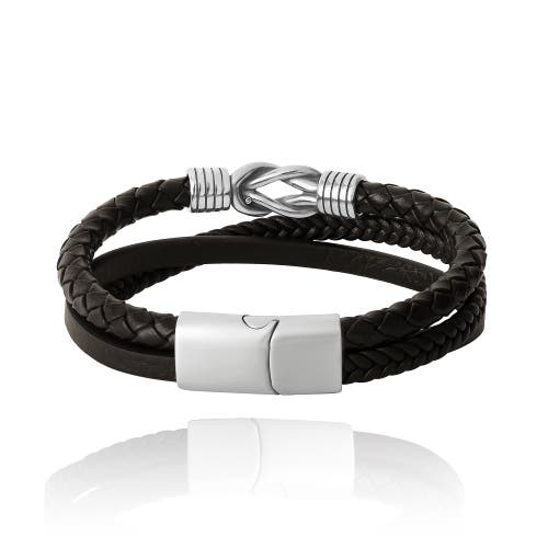 Lucky Brand Knot 3-row Super-fiber Leather Bracelet In Brown