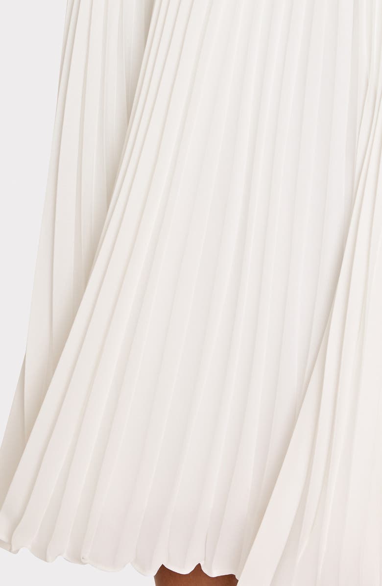 Milly Haddy Pleated Midi Dress, Alternate, color, Ecru