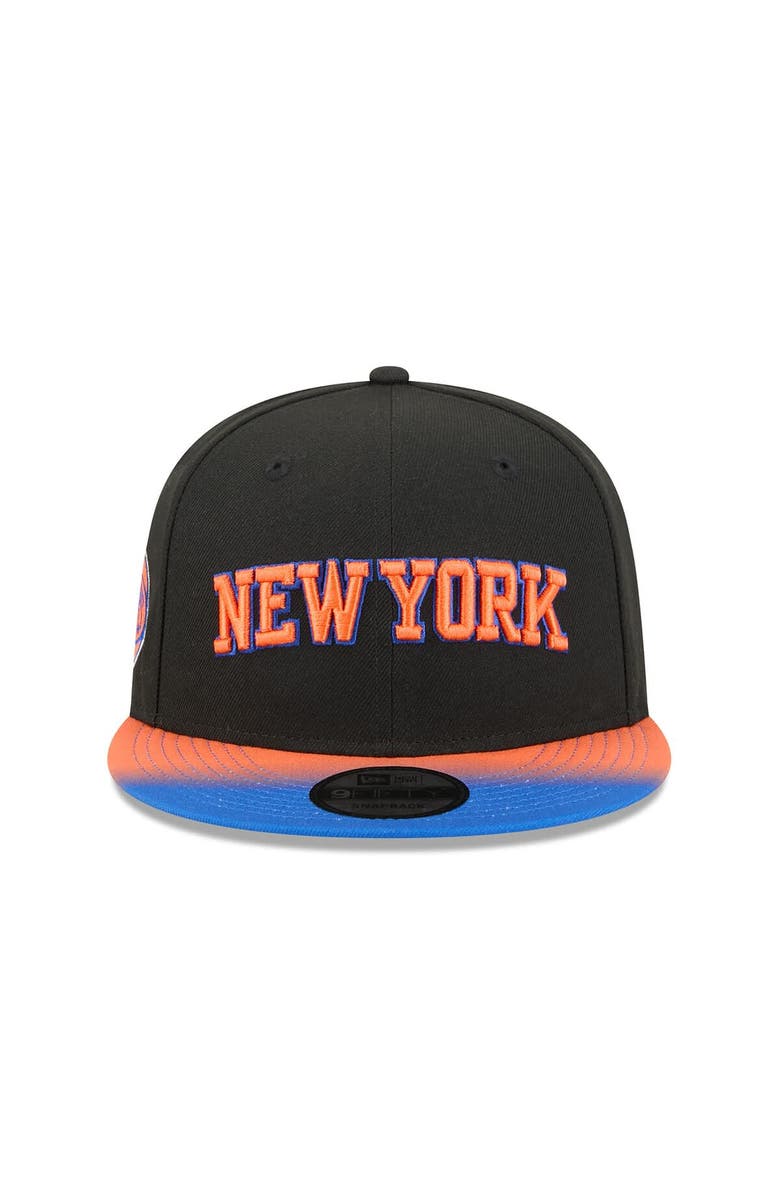 New Era Men's New Era Black/Blue New York Knicks Jersey Hook Statement Edition 9FIFTY Snapback Hat, Alternate, color, Black