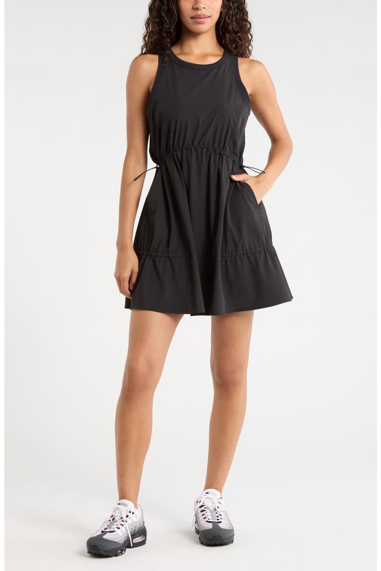 Atlas Tiered Athletic Dress, Main, color, BLACK