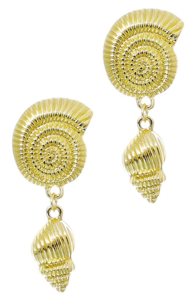 Adornia Shell Drop Earrings, Main, color, Gold
