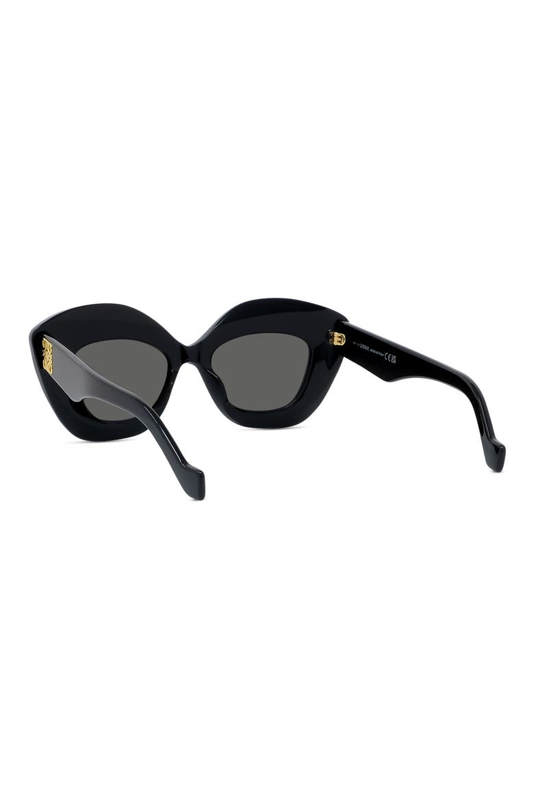 Anagram 48mm Small Cat Eye Sunglasses, Alternate, color, BLACK / SMOKE