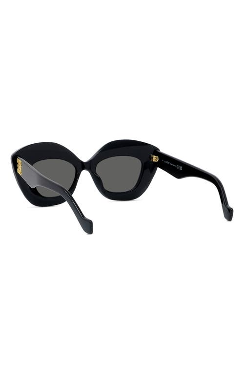 Loewe Anagram 48mm Small Cat Eye Sunglasses In Black