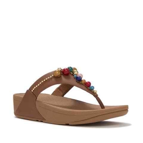 Lulu Beaded Toe-Post Sandals