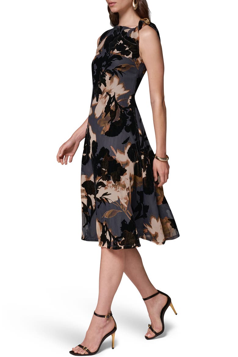 Floral Burnout Velvet Dress, Alternate, color, ESPRES MUL