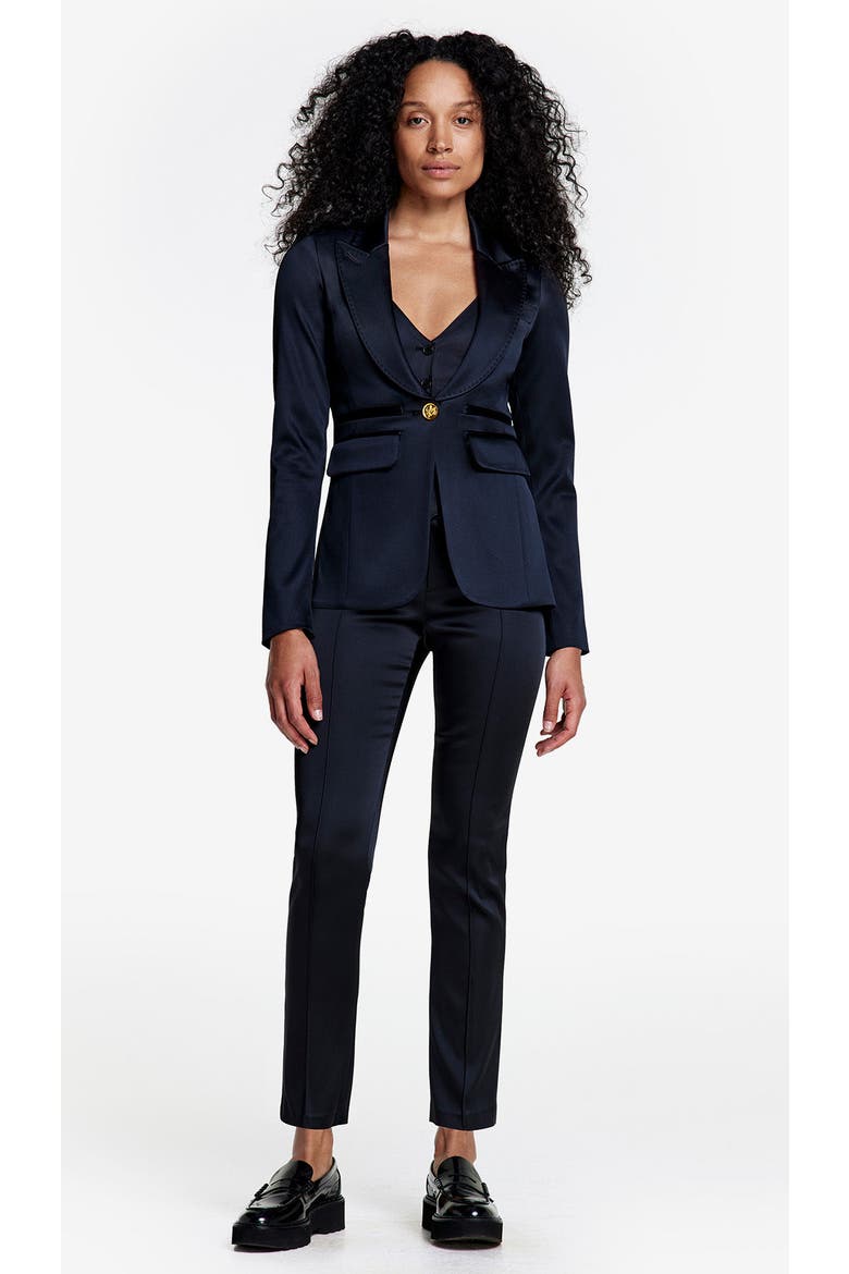 Tuxedo Cig Pant, Alternate, color, Black Satin