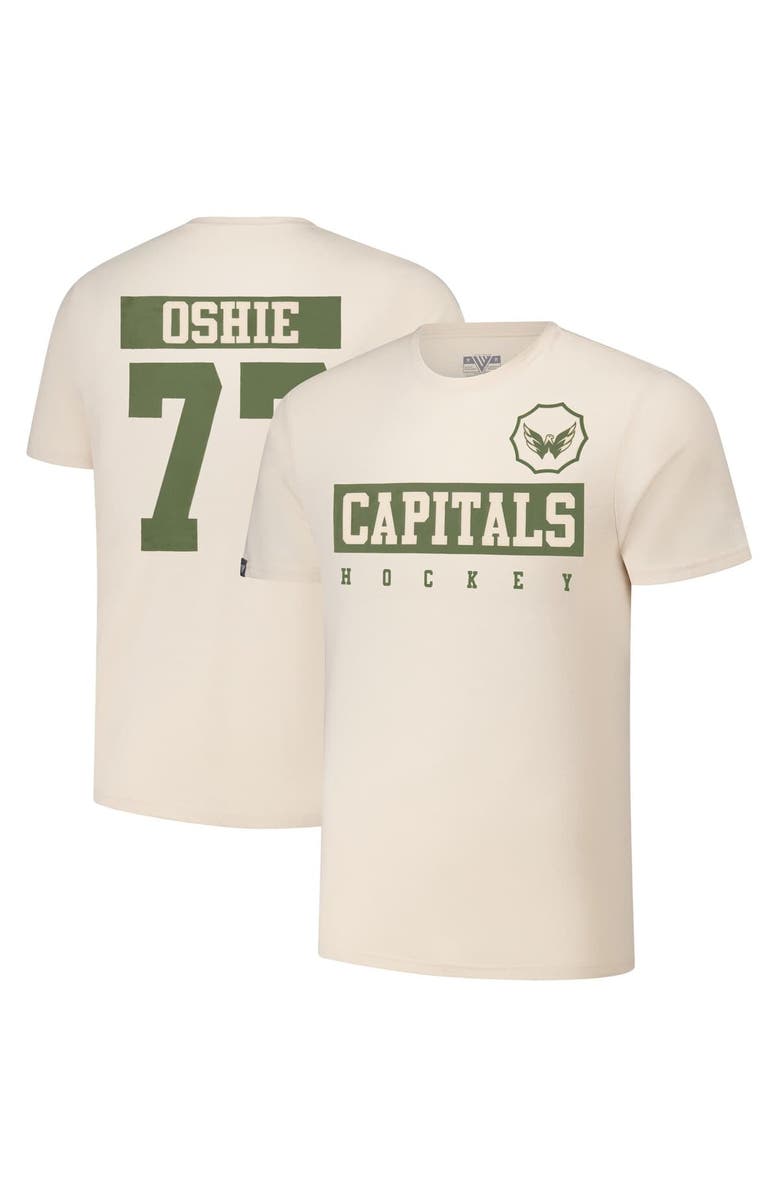 LEVELWEAR Men's Levelwear TJ Oshie Khaki Washington Capitals 2024 NHL Military Appreciation Richmond Delta Player Name & Number T-Shirt, Main, color, Khaki