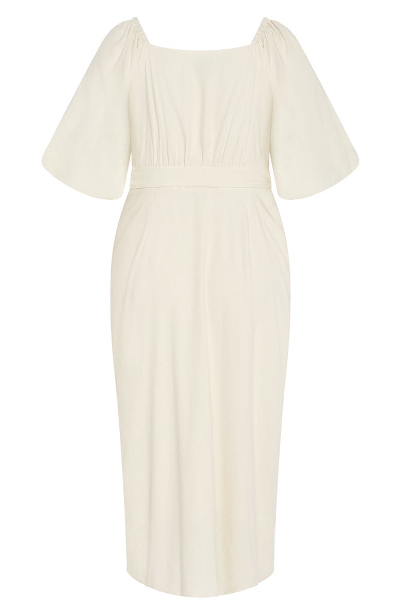 City Chic Claudine Wrap Dress, Alternate, color, Cream
