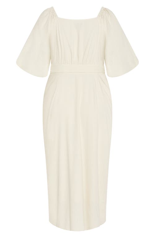 City Chic Claudine Wrap Dress In Cream