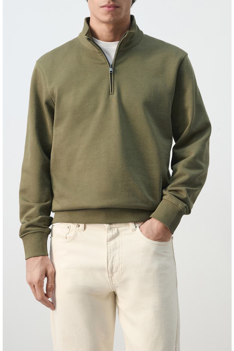 Quarter Zip Pullover, Main, color, DARK GREEN